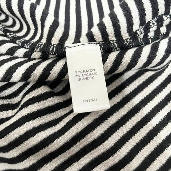 J JILL BLACK WEAREVER WHITE STRIPED STRETCH KNIT LONG CARDIGAN - L - Picture 9 of 10